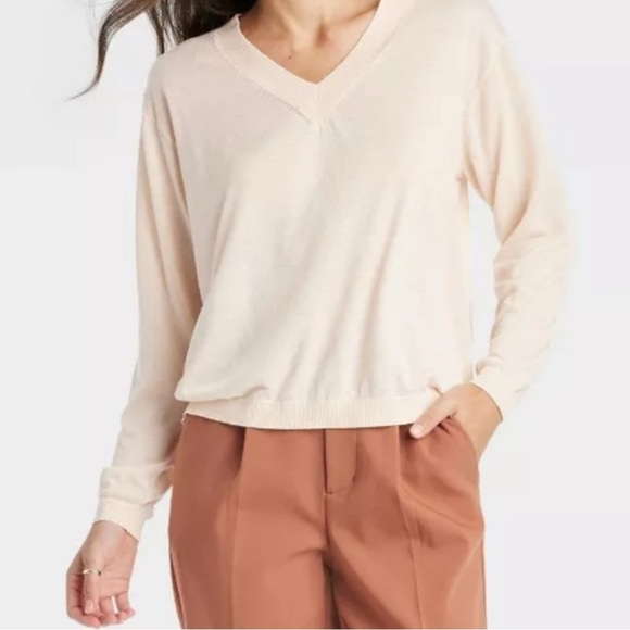a new day Tops - NWT A New Day Light Peach V-Neck Blouse